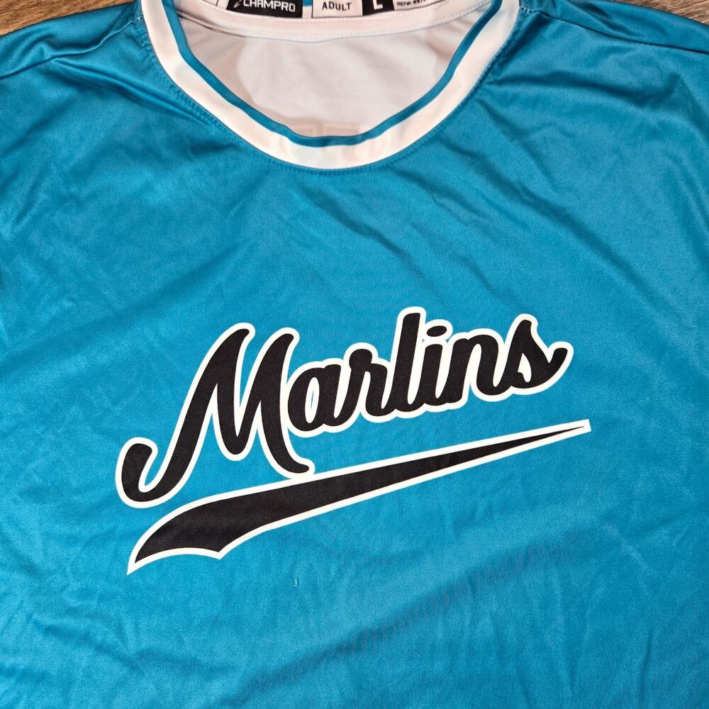 Vintage Miami Florida Marlins #8 MLB Jersey T Shirt Men Large Champro Baseball - Picture 2 of 8